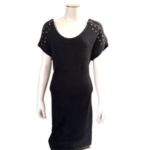 A.N.A. A New Approach 100% Acrylic Black Knitted Dress w Zipper Size L